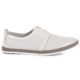 Durchbrochene Schuhe mit Vinceza-Bindung weiß