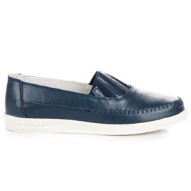 VINCEZA Slip-On-Loafer aus Leder blau