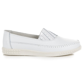 VINCEZA Slip-On-Loafer aus Leder weiß