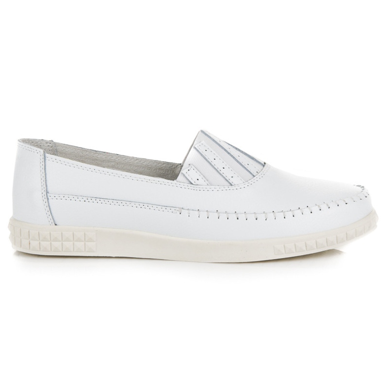 VINCEZA Slip-On-Loafer aus Leder weiß
