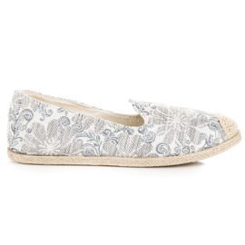 Espadrilles mit Blumen grau