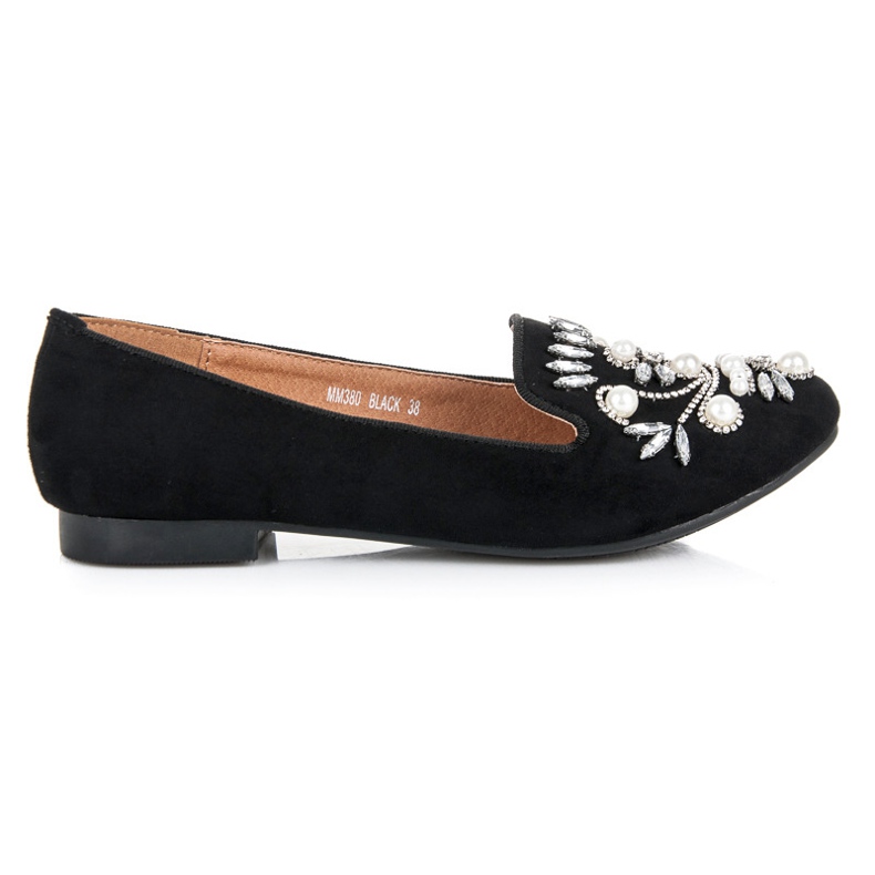 Lovery Schwarze dekorative Mokassins