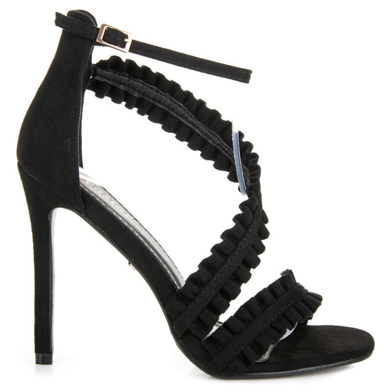 Seastar High Heels Sandalen mit Rüschen schwarz