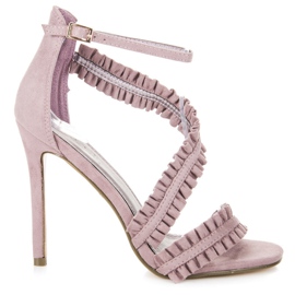 Seastar High Heels Sandalen mit Rüschen lila