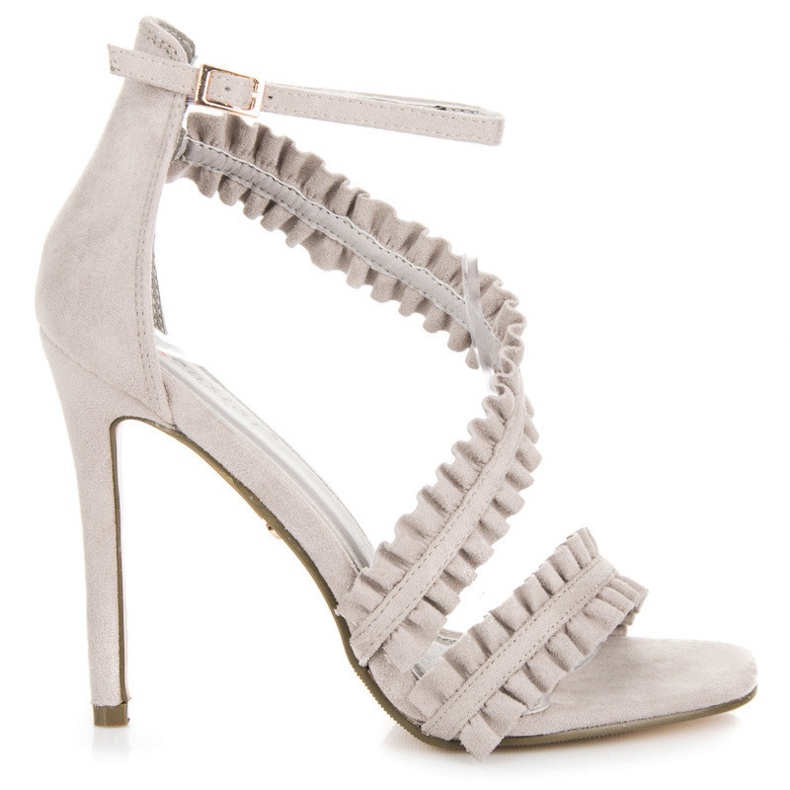 Seastar High Heels Sandalen mit Rüschen grau