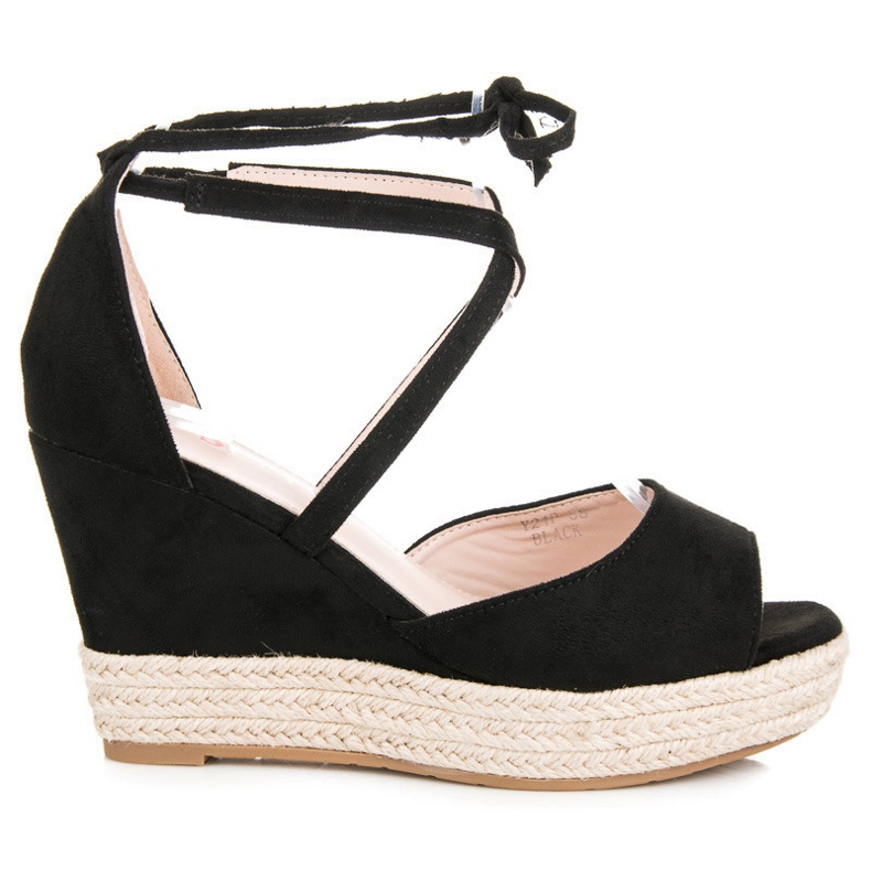 Seastar Gebundene Espadrilles auf dem Keil schwarz