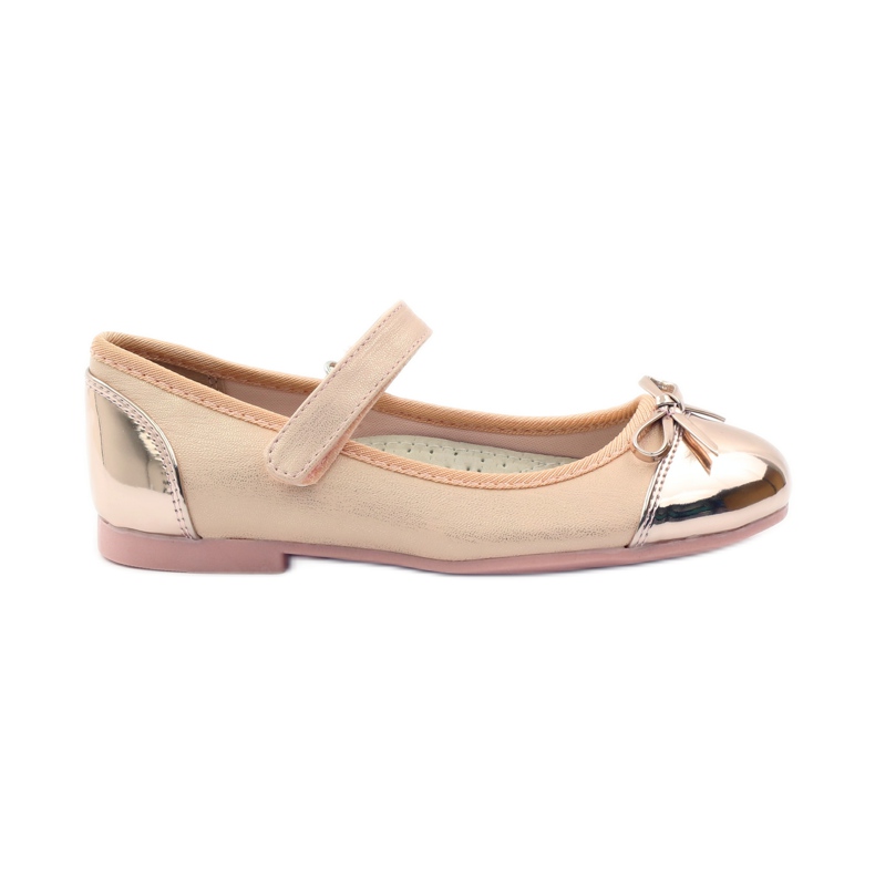 American Club Ballerinas mit Klettverschluss American 14297 rosa gelb