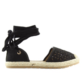 Schwarze Damen-Espadrilles JH65P schwarz