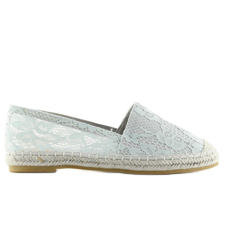 Graue Spitze Espadrilles BB15P Grau