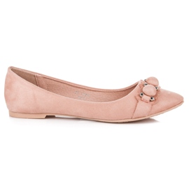 Seastar Wildleder-Ballerinas mit V-Ausschnitt rosa