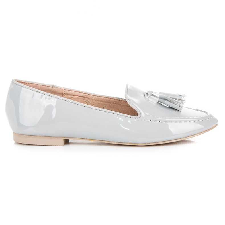 Vices Lackierte Mokassins Schraubstöcke grau