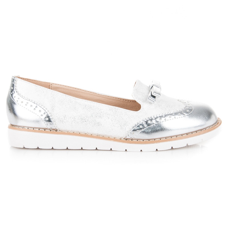 Vices Loafer mit Lasterschleife weiß grau