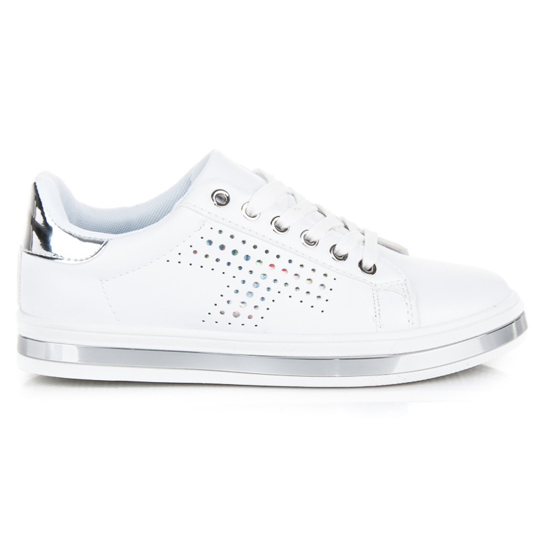 Weiße Turnschuhe mit einem Hologramm