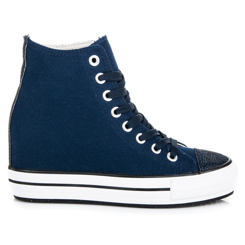 L&H Turnschuhe mit hohem Keil blau