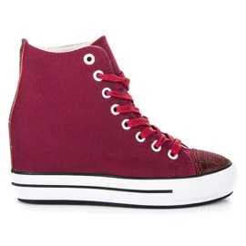L&H Turnschuhe mit hohem Keil rot