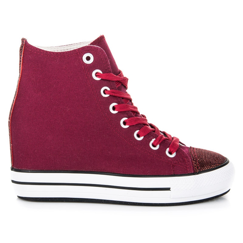 L&H Turnschuhe mit hohem Keil rot