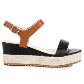 Seastar Espadrilles-Sandalen mit Keilabsatz schwarz