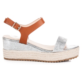 Seastar Espadrilles-Sandalen mit Keilabsatz grau