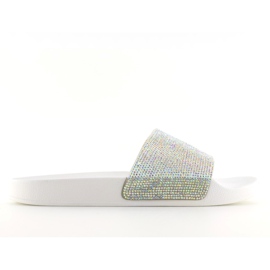 Gummipantoffeln mit weißem Zirkonia S20 weiß