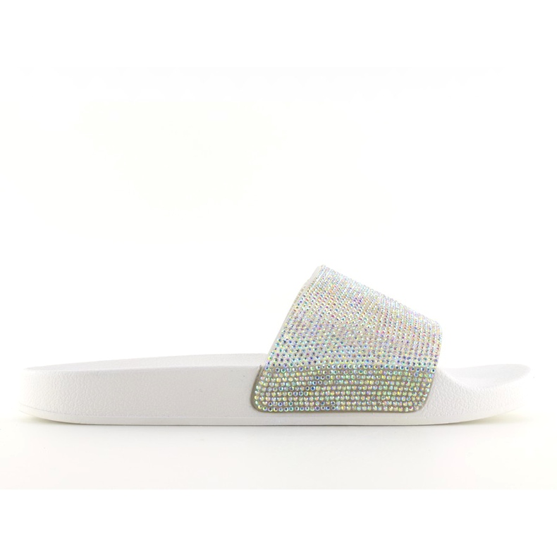 Gummipantoffeln mit weißem Zirkonia S20 weiß