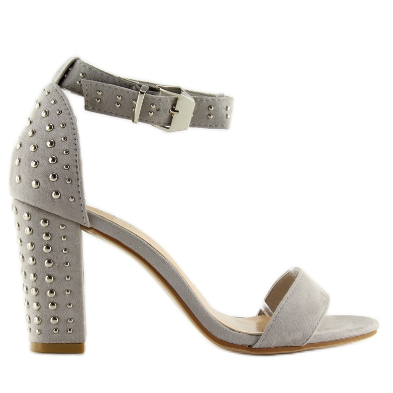 Sandalen mit breiten Absätzen, grau und grau