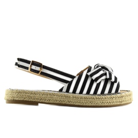 Schwarze schwarze Espadrilles-Sandalen