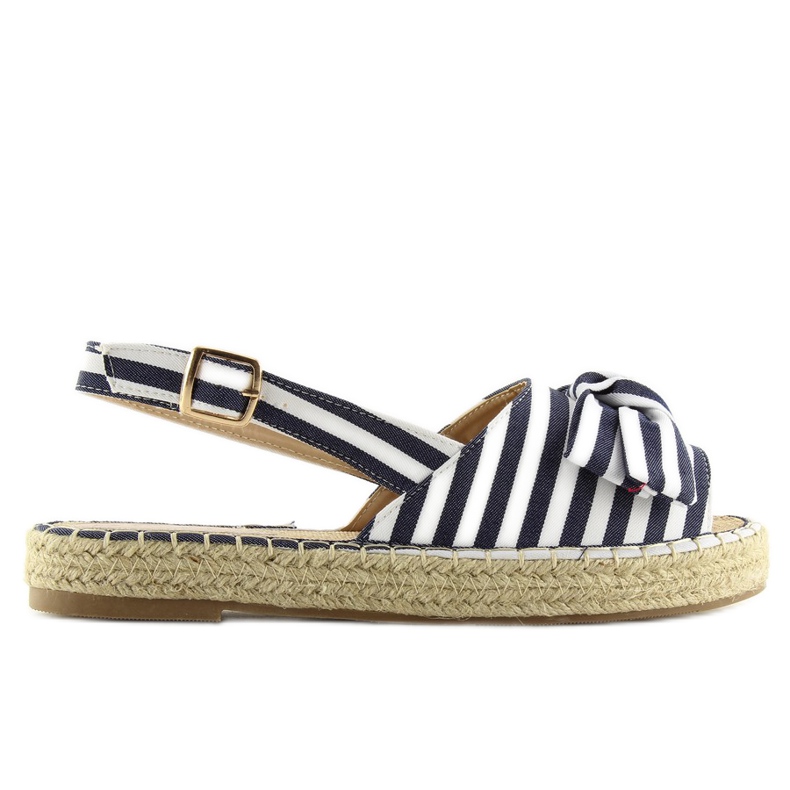 Sandalen Espadrilles mit marineblauen Streifen navy blau