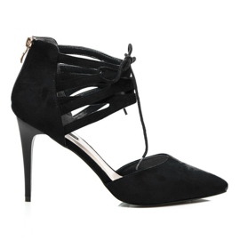 Vices Gebundene Wildleder-Heels schwarz