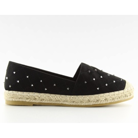 Schwarze Espadrilles mit Nieten 5481 schwarz