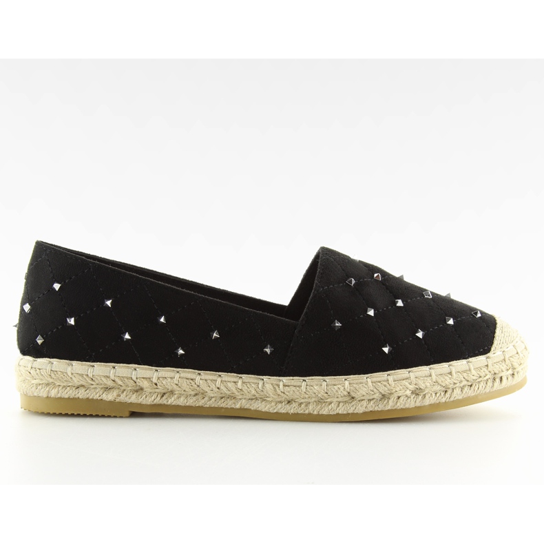 Schwarze Espadrilles mit Nieten 5481 schwarz