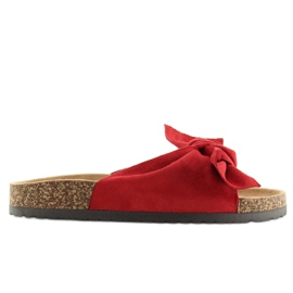 Pantoffeln mit roter Korksohle rot