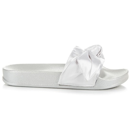 Via Giulia  Weiße Pantoffeln mit Schleife