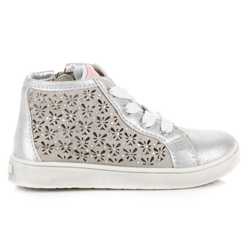 American Club Durchbrochene Turnschuhe an einem amerikanischen Reißverschluss grau