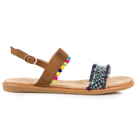 Kylie Wildledersandalen mit Bommeln braun