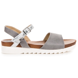 Flache Vinceza-Sandalen aus Wildleder grau
