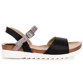 Flache Vinceza-Sandalen aus Wildleder schwarz