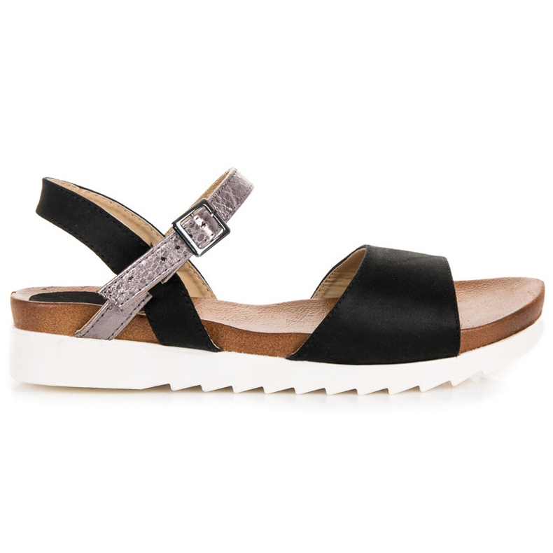 Flache Vinceza-Sandalen aus Wildleder schwarz