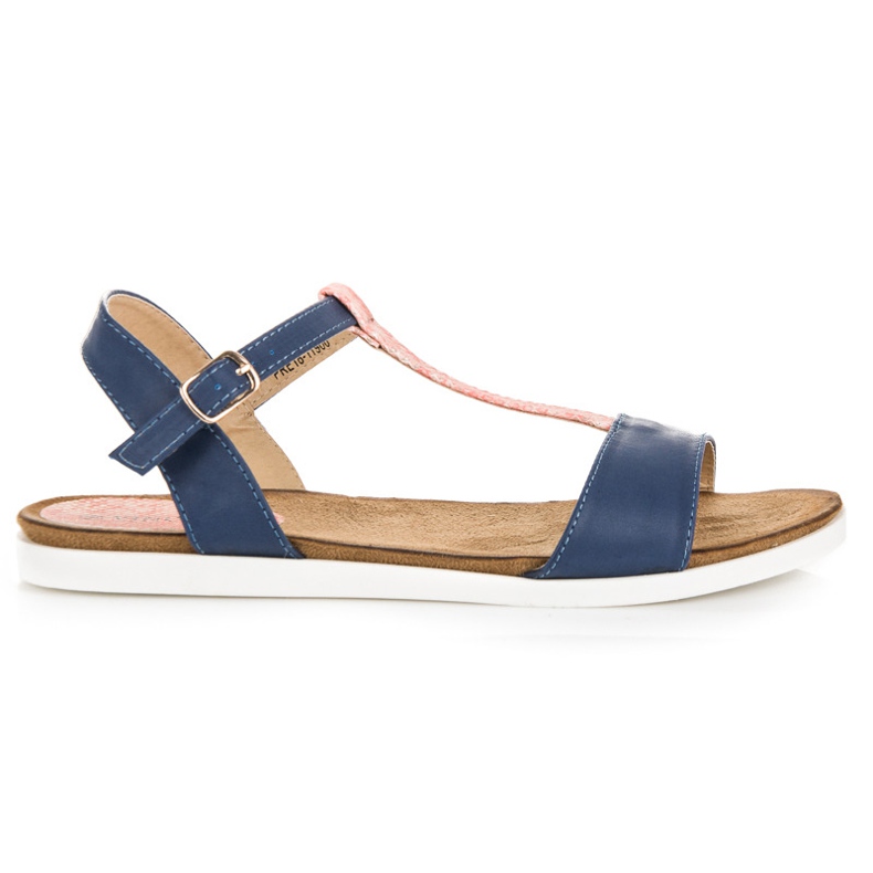 Flache VINCEZA-Sandalen blau