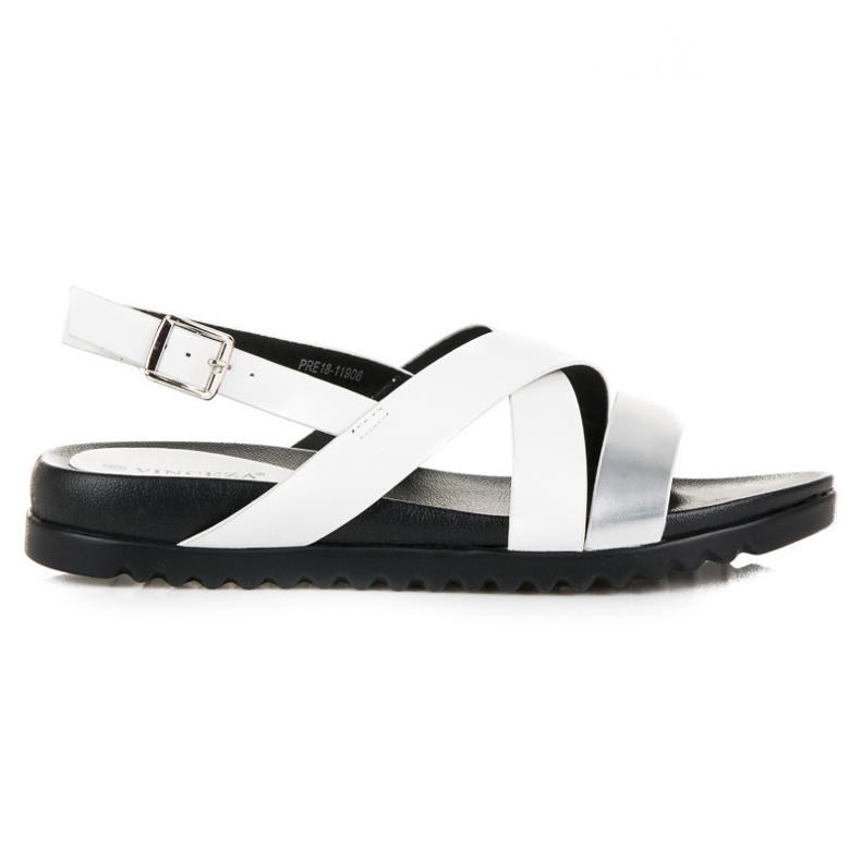 Sandalen mit VINCEZA-Schnalle weiß