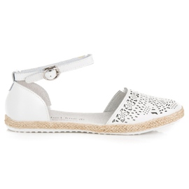 Leder Espadrilles Vinceza Sandalen weiß
