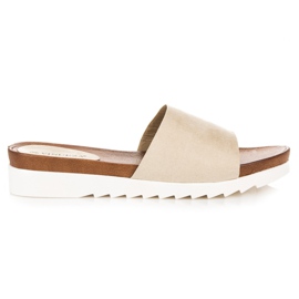 Beige Wildleder Vinceza Hausschuhe