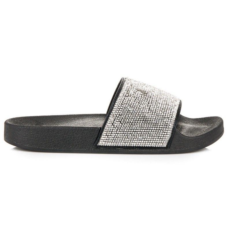 Girlhood Schwarze Hausschuhe mit Kristallen