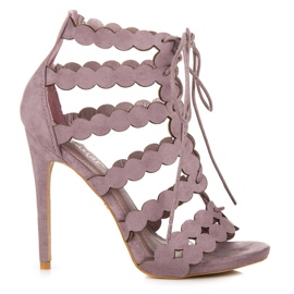 Seastar Gebundene Sandalen auf einem hohen Absatz violett