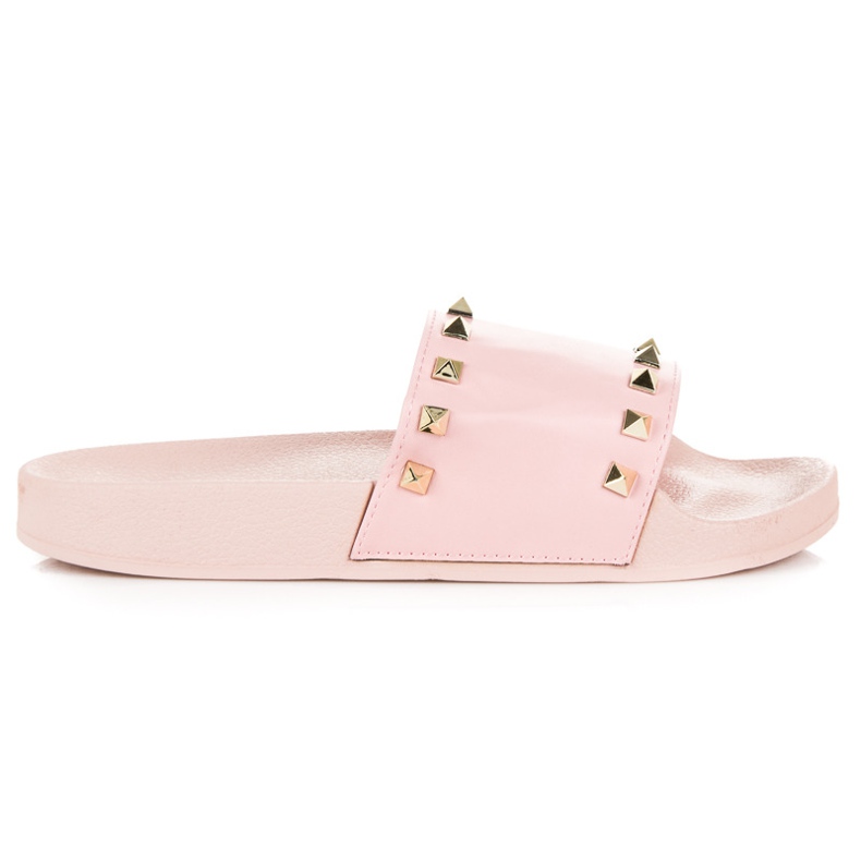 Rosa Hausschuhe mit Strasssteinen