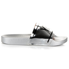 Ideal Shoes Silberne Hausschuhe ja oder nein grau