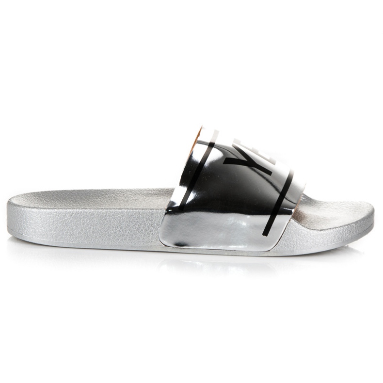 Ideal Shoes Silberne Hausschuhe ja oder nein grau