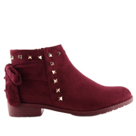 Kastanienbraune Chelsea-Stiefel mit Nieten Ll-168 Ii-Gat rot