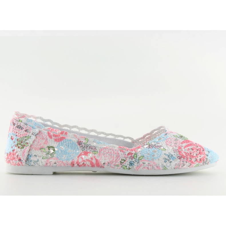 Ballerinas aus Spitze JX60P L.BLUE weiß