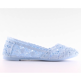 Blaue JX59P L.BLUE Spitzen Ballerinas