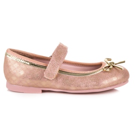 American Club Ballerina mit Klettverschluss rosa